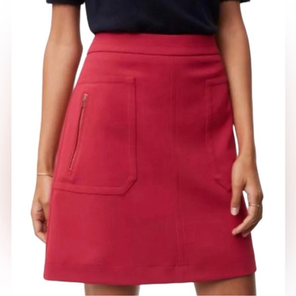 LOFT‎ Petite 8P Pink Zip Pocket A-Line Skirt Career Workwear